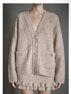 Endless Rose NWT Knit Oversized Cardigan and Ruffles Mini Skirt Sz Medium